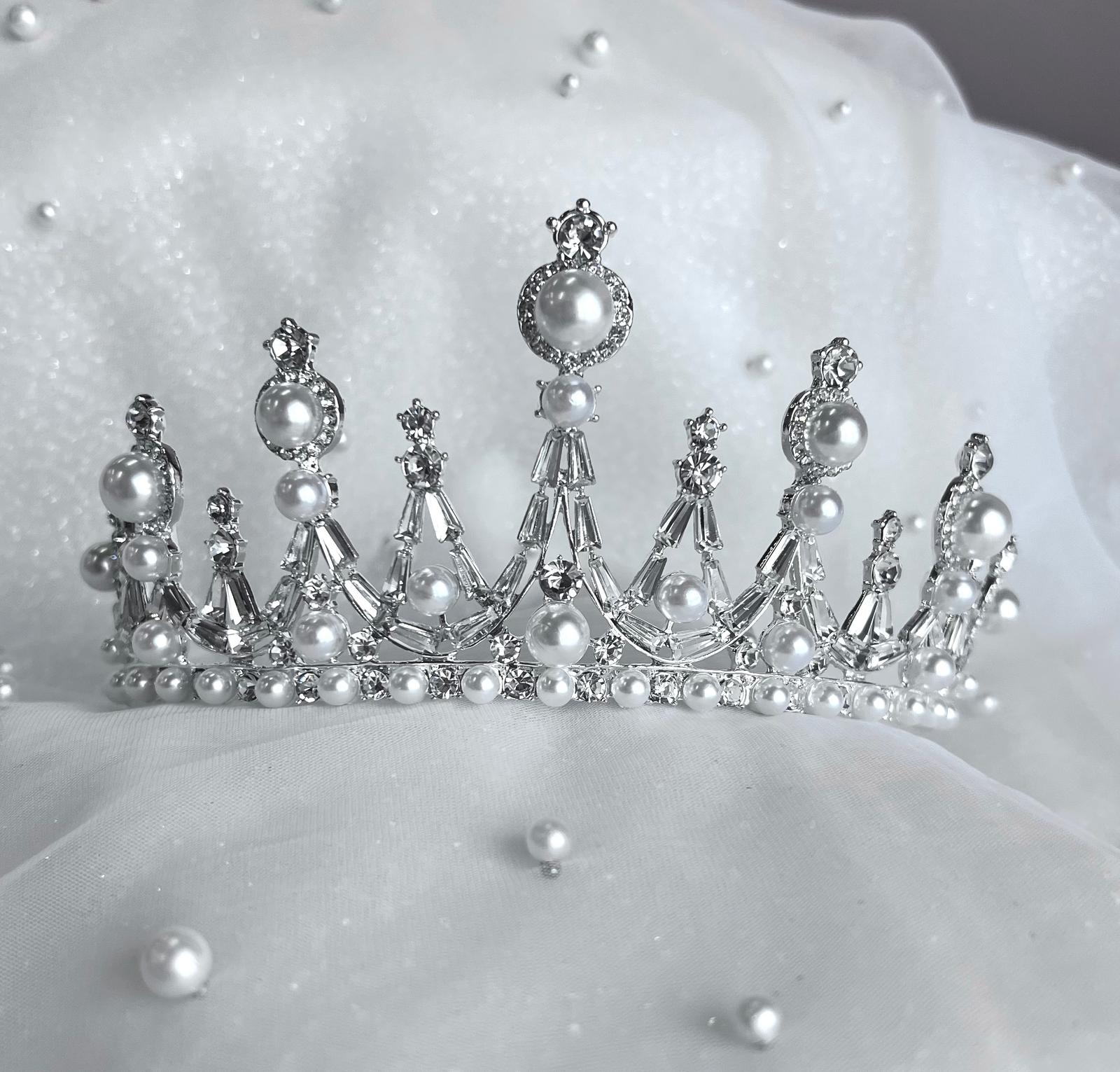 Pearl and Crystal Bridal Crown