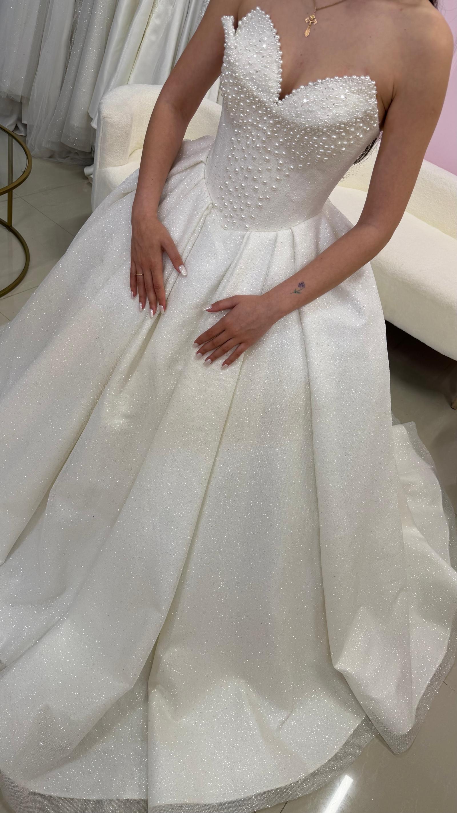 Pearl Corset Wedding Gown with Cape