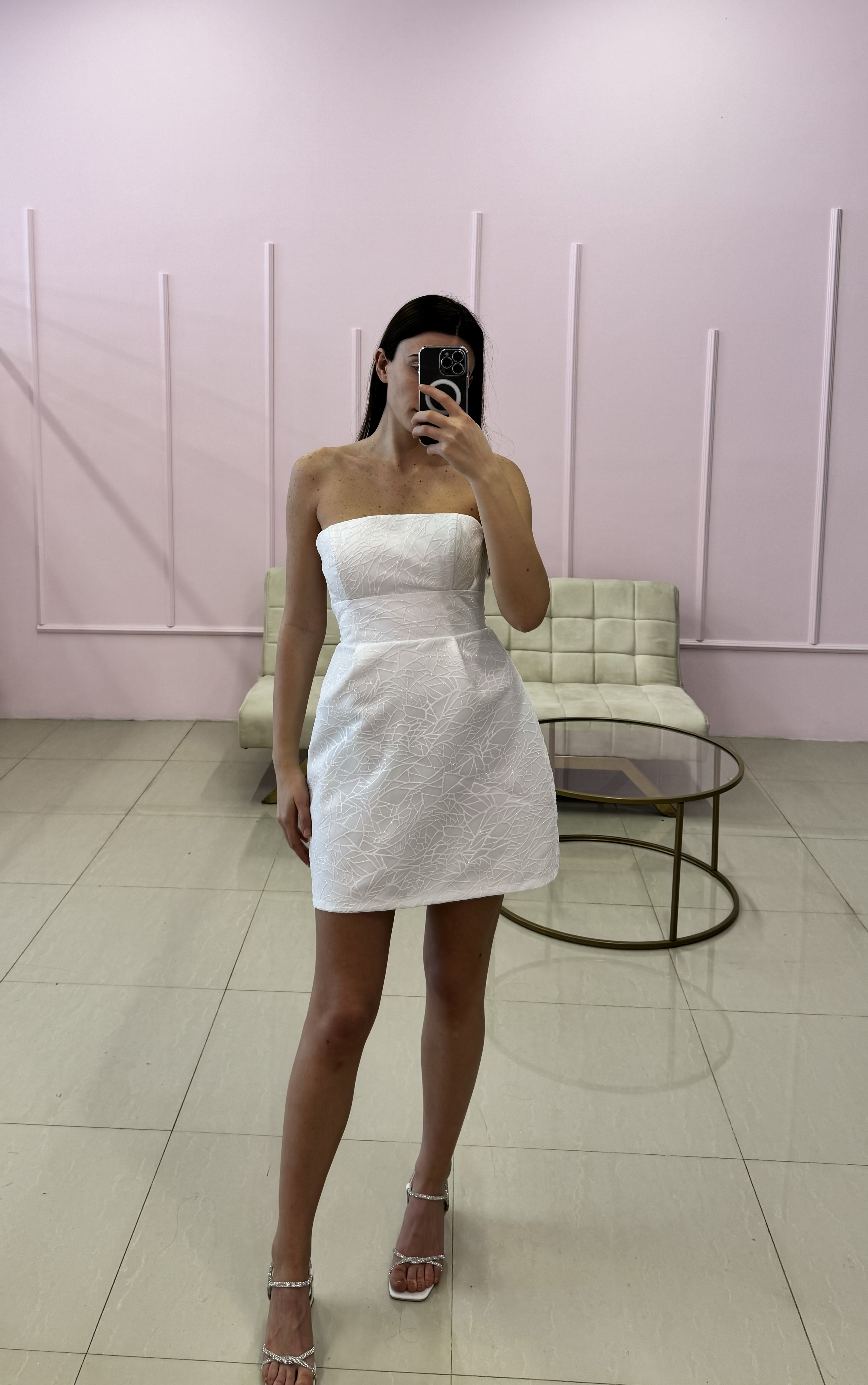 Chic Strapless Statement Mini Dress